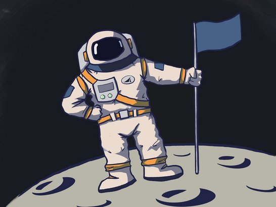 Astronaut am Mond