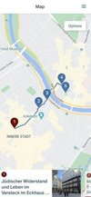 GoogleMaps Route mit Zwischenstopps durch die Wiener Innenstadt 