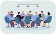 Personen sitzen um einen Round-Table