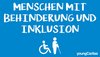 Text "Menschen mit Behinderung und Inklusion" und Menschenfigur