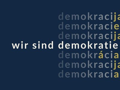 "Wir sind Demokratie"in verschiedenen Sprachen